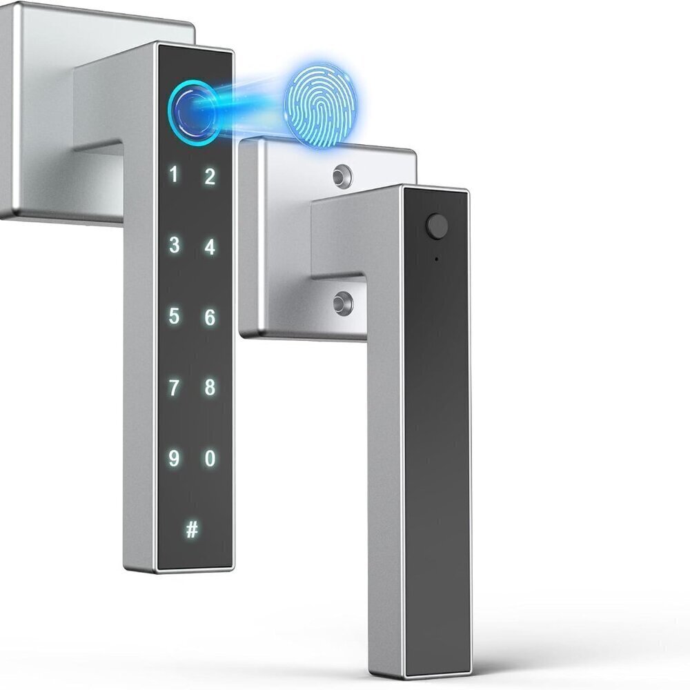 Fingerprint Door Lock Keyless Entry Door Lock with Handle, Smart Bluetooth